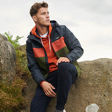 Load image into Gallery viewer, Navy/Khaki Green Mr Blue Sky Zip Through Jacket