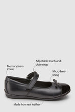 Load image into Gallery viewer, Black Leather Patent Toe Cap Mary Jane Shoes (Older) - Allsport