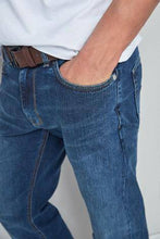 Load image into Gallery viewer, MID BLUE BELTED JEANS - Allsport