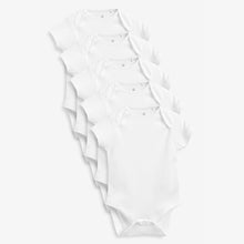 Load image into Gallery viewer, 5 Pack Plain Short Sleeve Bodysuits (0mths-18mths) - Allsport
