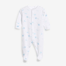Load image into Gallery viewer, 4 Pack Blue Sleepsuits (UP TO 1MTH) - Allsport