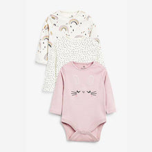 Load image into Gallery viewer, Monochrome 3 Pack Bunny Long Sleeve Bodysuits (0mths-18mths) - Allsport