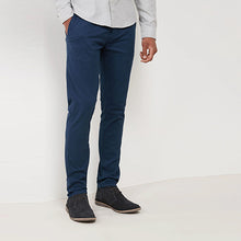 Load image into Gallery viewer, Dark Blue Slim Fit Stretch Chinos Trousers