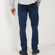 Load image into Gallery viewer, Dark Blue Slim Fit Stretch Chinos Trousers