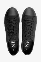 Load image into Gallery viewer, Black Baseball Canvas Lace-Up Trainers - Allsport