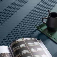 Load image into Gallery viewer, Housse de couette satin de coton Cubes II vert cèdre (260x240) - Allsport