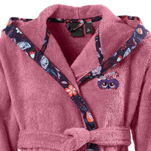 Load image into Gallery viewer, Peignoir enfant coton biologique à capuche Anouchka azalée - Allsport