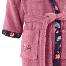 Load image into Gallery viewer, Peignoir enfant coton biologique à capuche Anouchka azalée - Allsport