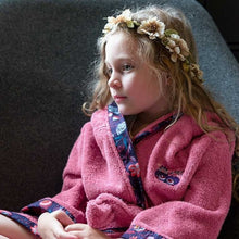 Load image into Gallery viewer, Peignoir enfant coton biologique à capuche Anouchka azalée - Allsport