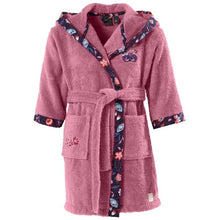 Load image into Gallery viewer, Peignoir enfant coton biologique à capuche Anouchka azalée - Allsport