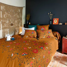 Load image into Gallery viewer, Housse de couette réversible coton et lin Bukhara curcuma (260x240) - Allsport