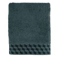 Load image into Gallery viewer, Drap de douche coton Cubes II vert cèdre - Allsport