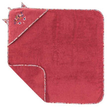 Load image into Gallery viewer, Cape de bain (Burnous) coton Kittyful cassis (80x80) - Allsport