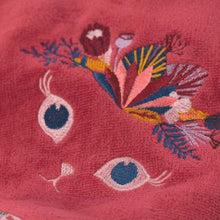 Load image into Gallery viewer, Cape de bain (Burnous) coton Kittyful cassis (80x80) - Allsport