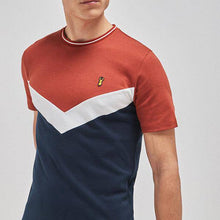 Load image into Gallery viewer, Rust / Navy Chevron T-Shirt - Allsport