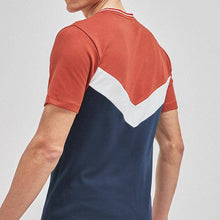 Load image into Gallery viewer, Rust / Navy Chevron T-Shirt - Allsport