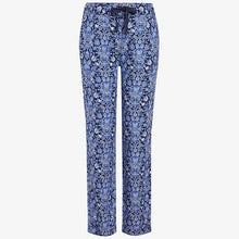 Load image into Gallery viewer, Print Navy Linen Blend Tapered Trousers - Allsport