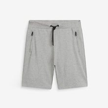 Load image into Gallery viewer, Grey Zip Pocket Jersey Shorts