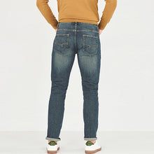 Load image into Gallery viewer, Washed Blue/Green  Slim Fit Authentic Stretch Relaxed Fit Jeans