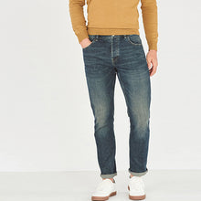 Load image into Gallery viewer, Washed Blue/Green  Slim Fit Authentic Stretch Relaxed Fit Jeans