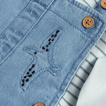 Load image into Gallery viewer, Blue Denim Baby Dungarees And Bodysuit Set (0mths-18mths) - Allsport