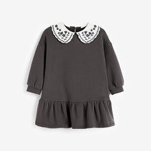 Load image into Gallery viewer, Charcoal Grey Collar Sweat Dress (3mths-6yrs) - Allsport