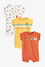 Load image into Gallery viewer, Rust 3 Pack Transport Rompers (up to 18 months) - Allsport