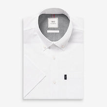 Load image into Gallery viewer, White Regular Fit Short Sleeve Easy Iron Button Down Oxford Shirt