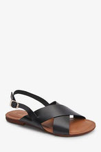 Load image into Gallery viewer, Black Forever Comfort™ Cross Front Slingbacks - Allsport