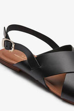 Load image into Gallery viewer, Black Forever Comfort™ Cross Front Slingbacks - Allsport