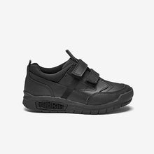Load image into Gallery viewer, Black Leather Airflow Strap Touch Fastening Shoes (Older Boys)