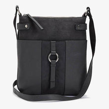 Load image into Gallery viewer, Black Leather Messenger Bag - Allsport