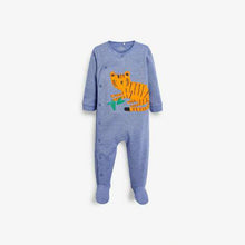 Load image into Gallery viewer, 3 Pack Tiger Appliqué Sleepsuits (up to 18 months) - Allsport