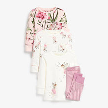 Load image into Gallery viewer, Pink/Cream 3 Pack Fairy Appliqué Snuggle Pyjamas (9mths-8yrs) - Allsport