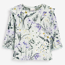 Load image into Gallery viewer, Teal Blue Green Floral Baby Top And Legging Set (0-18mths)