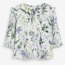 Load image into Gallery viewer, Teal Blue Green Floral Baby Top And Legging Set (0-18mths)