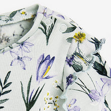 Load image into Gallery viewer, Teal Blue Green Floral Baby Top And Legging Set (0-18mths)