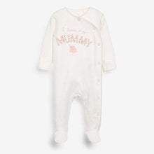 Load image into Gallery viewer, Pink/White 2 Pack Mummy And Daddy Elephant Sleepsuits (0mths-18mths) - Allsport