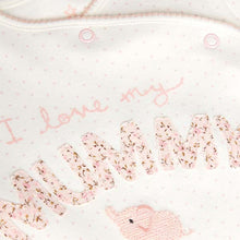 Load image into Gallery viewer, Pink/White 2 Pack Mummy And Daddy Elephant Sleepsuits (0mths-18mths) - Allsport