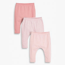 Load image into Gallery viewer, Pink 3 Pack Ribbed Leggings (0mths-18mths) - Allsport