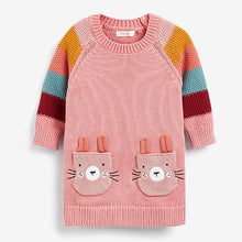 Load image into Gallery viewer, Pink Rainbow Bunny Jumper Dress & Tights Set (3mths-4yrs)