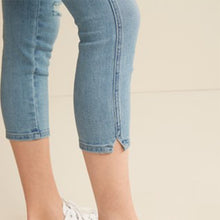 Load image into Gallery viewer, Mid Blue Ripped Skinny Cropped Jeans - Allsport