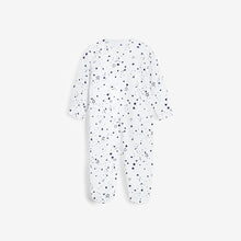 Load image into Gallery viewer, Navy Star/ White Stripe 2 Pack Zip Sleepsuits (0-12mths) - Allsport