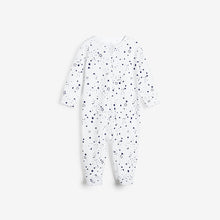 Load image into Gallery viewer, Navy Star/ White Stripe 2 Pack Zip Sleepsuits (0-12mths) - Allsport