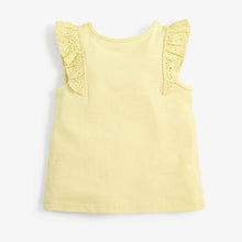 Load image into Gallery viewer, Yellow Broderie Frill Organic Vest (3mths-6yrs) - Allsport