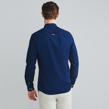 Load image into Gallery viewer, Navy Blue Slim Fit Soft Touch Twill Roll Sleeve Shirt - Allsport