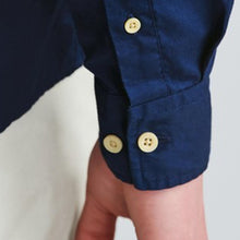 Load image into Gallery viewer, Navy Blue Slim Fit Soft Touch Twill Roll Sleeve Shirt - Allsport