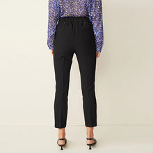 Load image into Gallery viewer, Black Tailored Elasticated Back Straight Leg Trousers