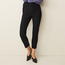 Load image into Gallery viewer, Black Tailored Elasticated Back Straight Leg Trousers