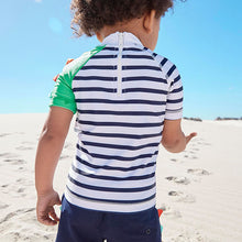Load image into Gallery viewer, Stripy Crocodile Rash Vest And Shorts Set (3mths-5yrs) - Allsport